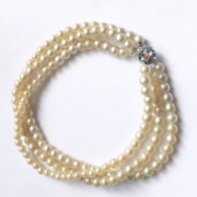 Triple strand pearl necklace